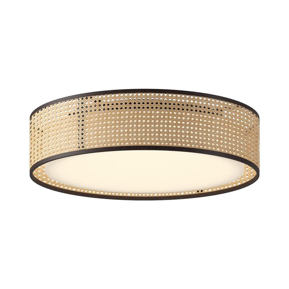 Lyla 20 in. 1 Light 32-Watt Rattan Integrated LED Flush Mount price history on PriceWatchPro