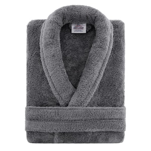 American Soft Linen, Mens and Womens Robes, M-L, Dark Gray