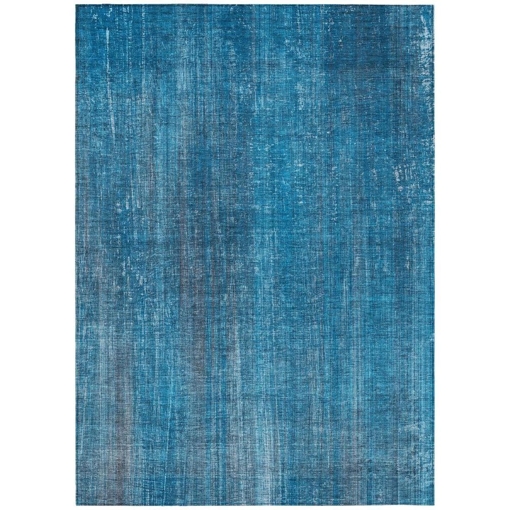 Blue 8 ft. x 10 ft. Woven Striped Rectangle Indoor/Outdoor Area Rug price history on PriceWatchPro