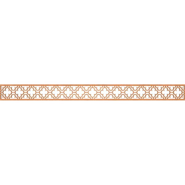 Ekena Millwork Chicago Fretwork 0.25 in. D x 46.375 in. W x 4 in. L Cherry Wood Panel Moulding
