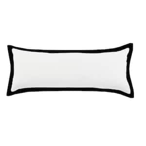 Empire White /Black Border Soft Poly-Fill 14 in. x 36 in. Throw Pillow