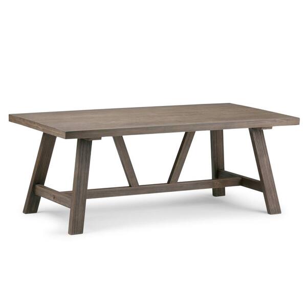 Simpli Home Dylan Solid Wood 48 in. Wide Modern Industrial Modern Industrial Coffee Table in Driftwood