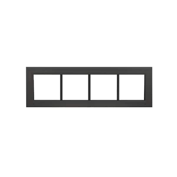 Heritage Transom Window Black 48-in x 12-in Double Pane with Grids G7 DP Rating 50 W4H1 Standard Glass Clear