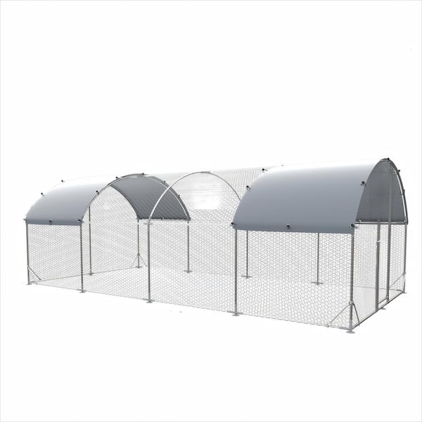 300 in. W x 78 in. H Gray Large Metal Wire Upgrade Garden Fence Net Cage, Waterproof UV Protection