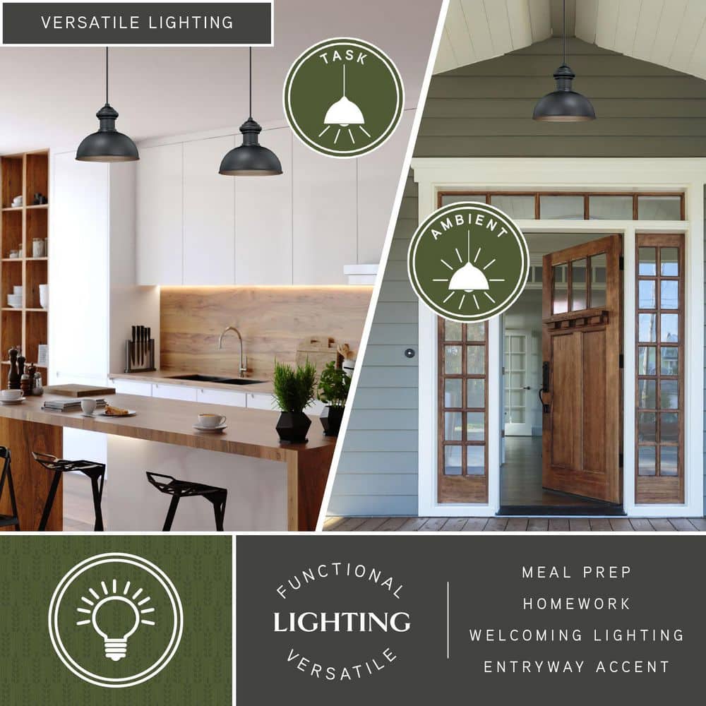 Franklin 10-Inch Gold Glass Farmhouse Pendant Light