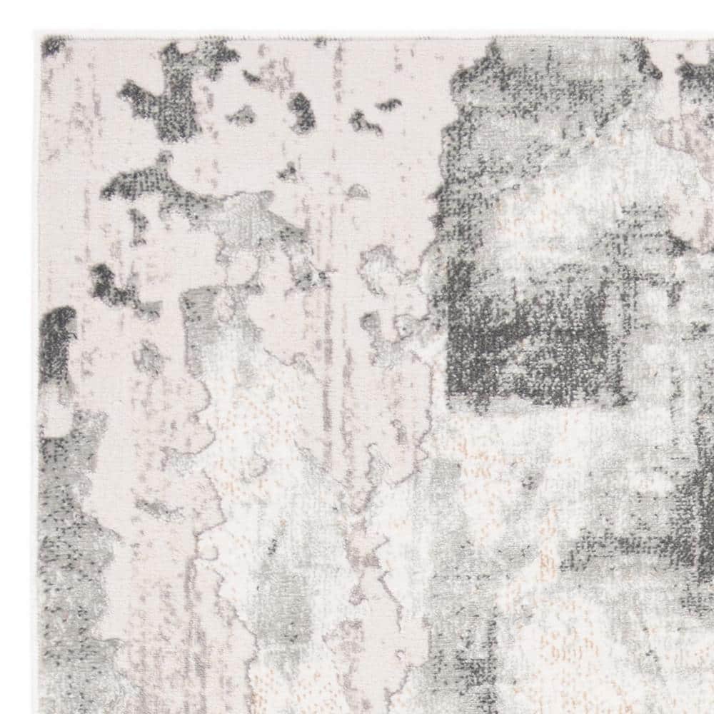 Reversible Vogue Abstract Gray 3' x 5' Synthetic Area Rug