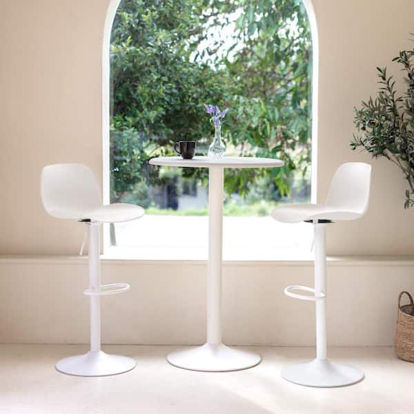 Koln Adjustable Bar Stool White 2-Pieces