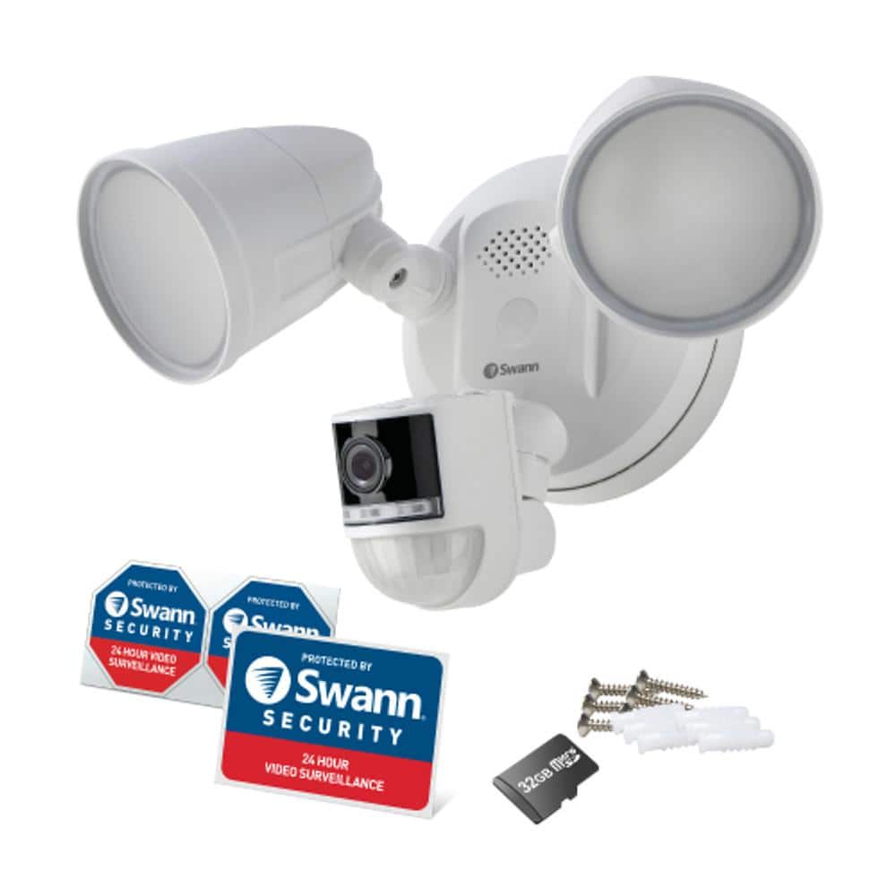 Swann 4K Ultra HD White Outdoor Security Floodlight Camera
