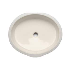 Verticyl Oval Vitreous China Undermount Bathroom Sink in Biscuit with Overflow Drain