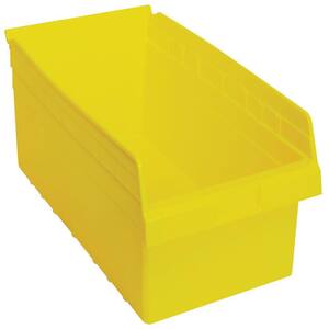 Store-Max 8 in. Shelf 6.9 Gal. Storage Tote in Yellow (8-Pack)