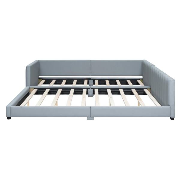 Harper & Bright Designs Gray Wood Frame Queen/Twin XL PU