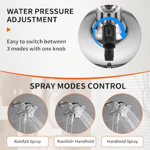 Single Handle 9-Spray Wall Mount Shower Faucet 1.8 GPM with High Pressure in. Polished Chrome (Valve Included)