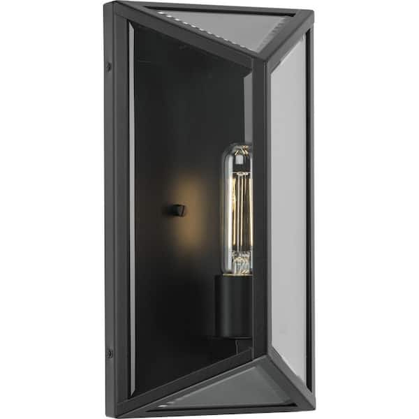 Progress Lighting Bristol Matte Black Modern Farmhouse Medium Outdoor Wall Light