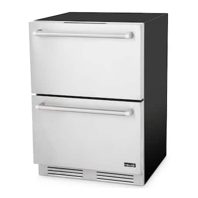24 in. 1.8 cu. ft. Undercounter Dual Zone Built-In and Standard Refrigerator and Outdoor Freezer in Stainless Steel