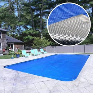 Special Deluxe 5-Year 16 ft. x 32 ft. Rectangular Blue/Silver Solar In Ground Pool Cover