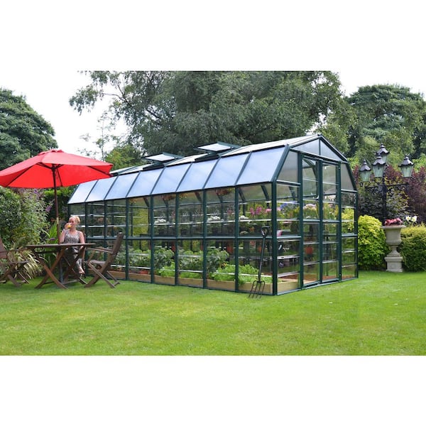 CANOPIA by PALRAM Grand Gardener 8 ft. x 16 ft. Green/Clear DIY Greenhouse Kit