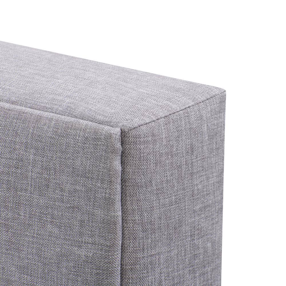 Bellevue Light Gray Upholstered Queen Bed with Tufted Headboard