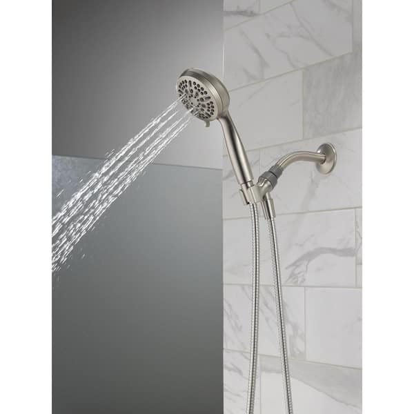 5-Spray Settings Wall Mount Handheld Shower Head 1.75 GPM in Spotshield Brushed Nickel