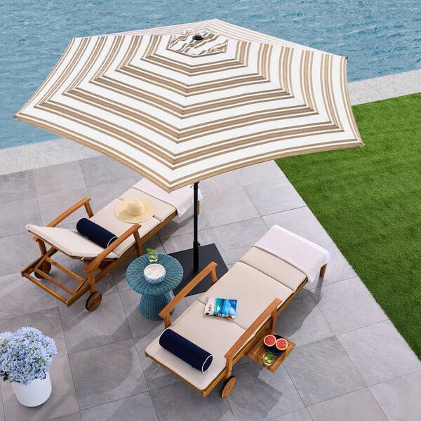 patio様 6-Piece Aluminum Outdoor Dining Set with White Sunbrella