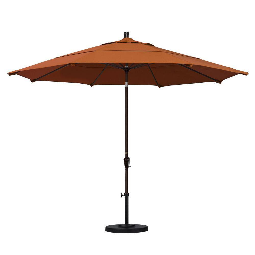 California Umbrella 11 ft. Bronze Aluminum Pole Market Aluminum Ribs