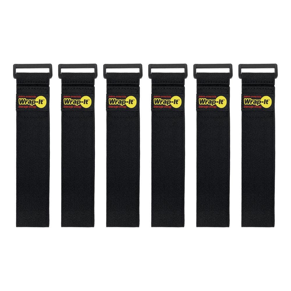 Reusable Cinch Straps - 18 x 2, Black (2 Pack)