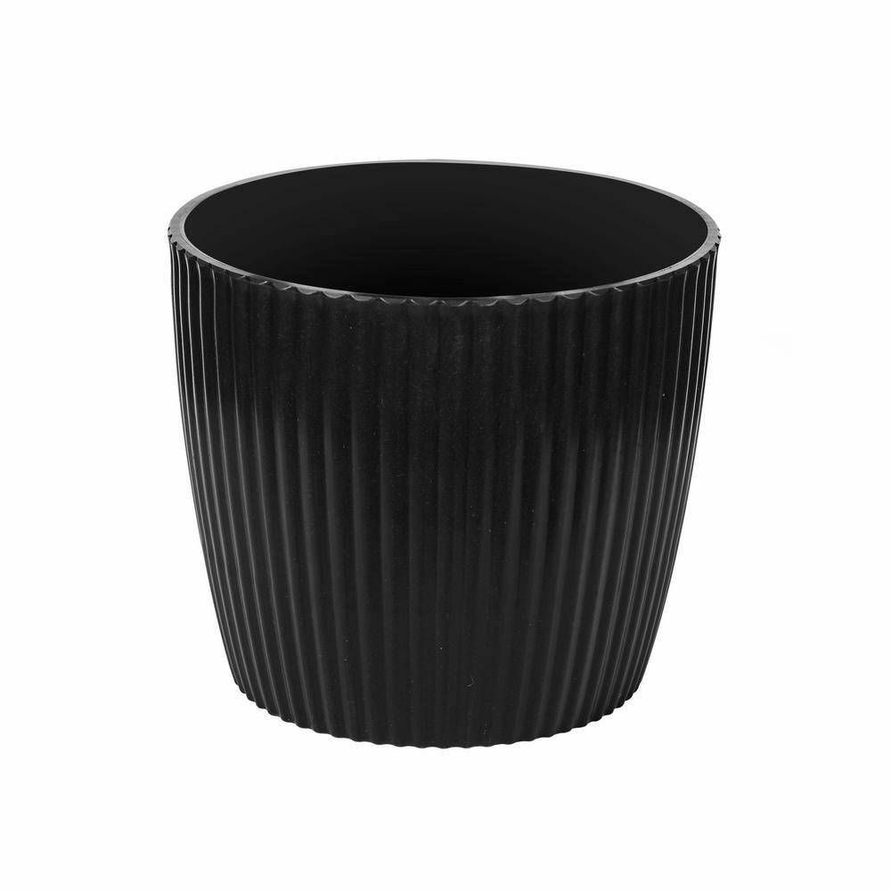 8' Green Faux Potted Palm Tree with Black Planter