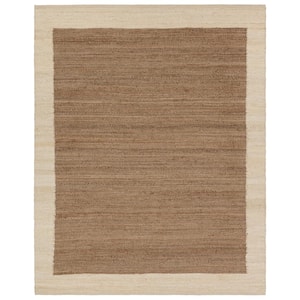 Query 5 ft. x 8 ft. Brown/Tan Bordered Handmade Area Rug