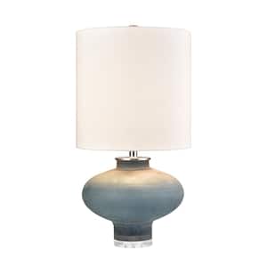 Swannanoa 28 in. Frosted Blue Table Lamp