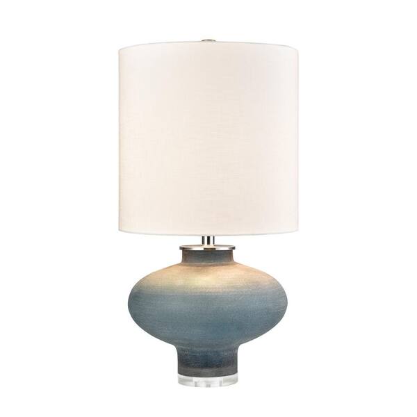 Titan Lighting Swannanoa 28 in. Frosted Blue Table Lamp