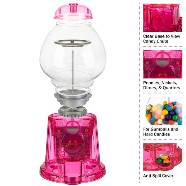Great Northern Popcorn Pink Gumball Machine - 11-inch Vintage Metal and  Glass Candy Dispenser Machine for Home Coin Operated Toy Bank with Free  Spin in the Specialty Small Kitchen Appliances department at