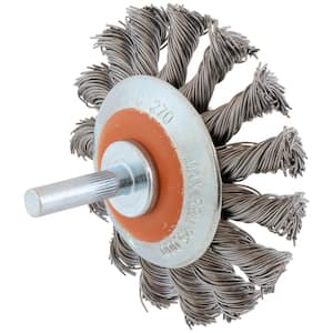 Carbon Steel Knot Twisted Wire Cup Surface Finishing Tools 3 in Power Brush with Threaded Hole Walter 13F303 Wire Cup Brush