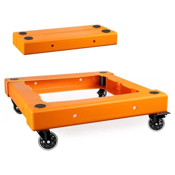 Miscool Anky 330 lbs. Capacity Plastic Portable Folding Moving Self Contained Dolly Cart with 2 Locking Wheels in Orange