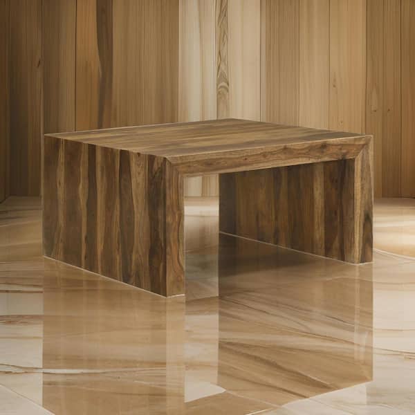 Benjara Ody 34 in. Brown Square Wood Coffee Table Spacious Top And Solid Sides With Thick Trim