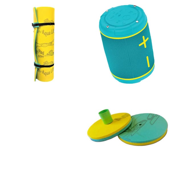 Aqua Lily Pad 12 ft. Playground Floating Island with Waterproof Speaker and 2-Caddies