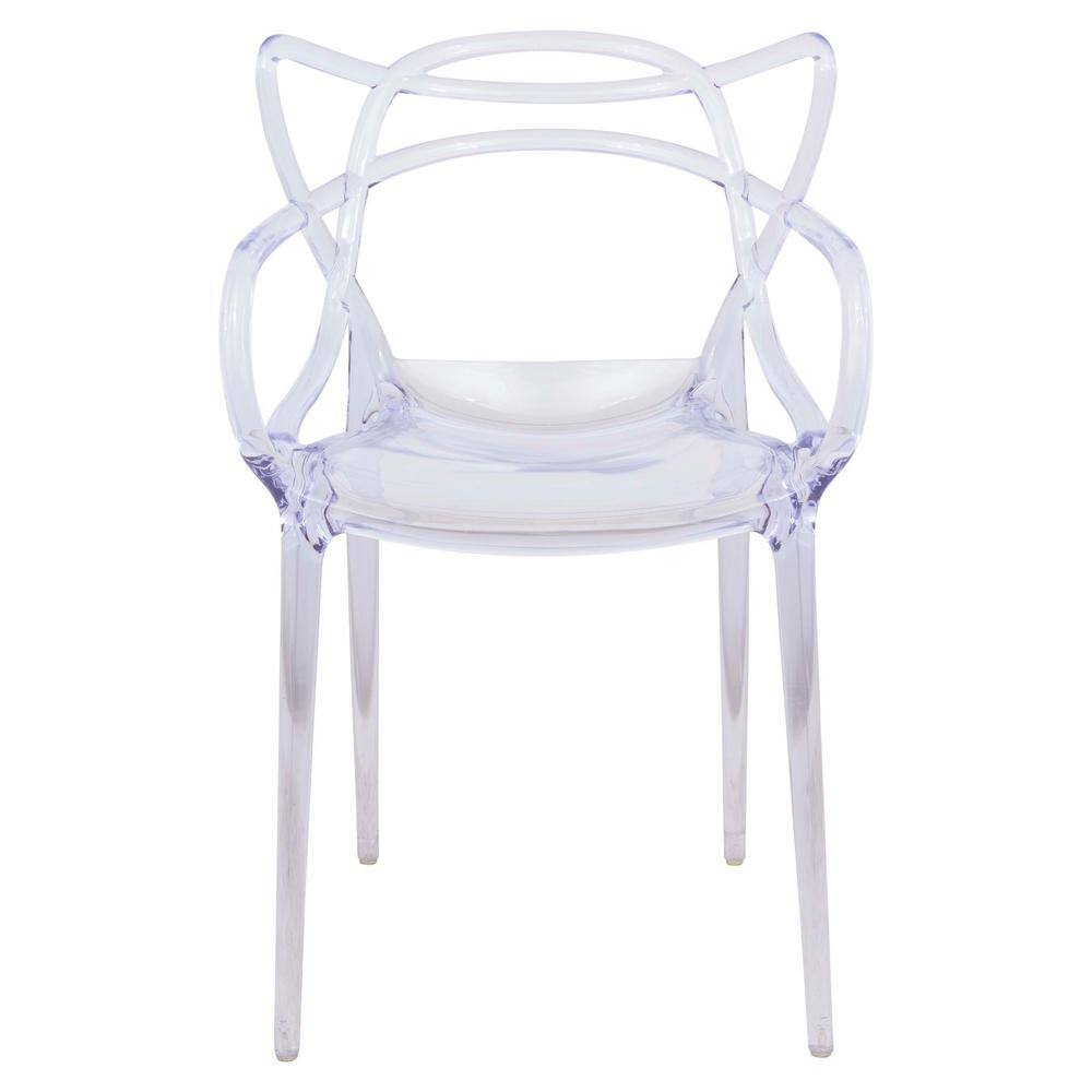 Milan Modern Clear Plastic Dining Chair with Elegant Wire Design