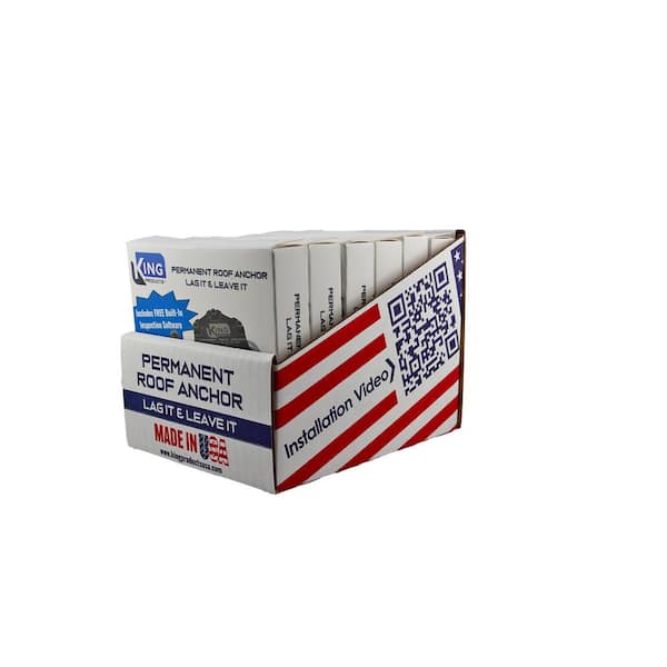 Case of 6-Weatherproof Permanent Roof Anchor for Fall Protection Installs Anywhere on Roof Post-Construction