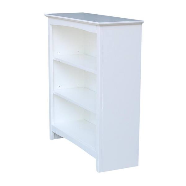 White Wood 3 Shelf Standard Bookcase, Home Depot Canada White Bookcase