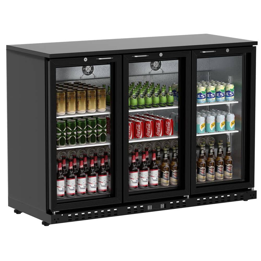 54 in. 11.4 cu.ft. Commercial Refrigerator in Stainless Steel with Glass Door, 32â„‰-50â„‰, 320-Cans, Beverage Cooler