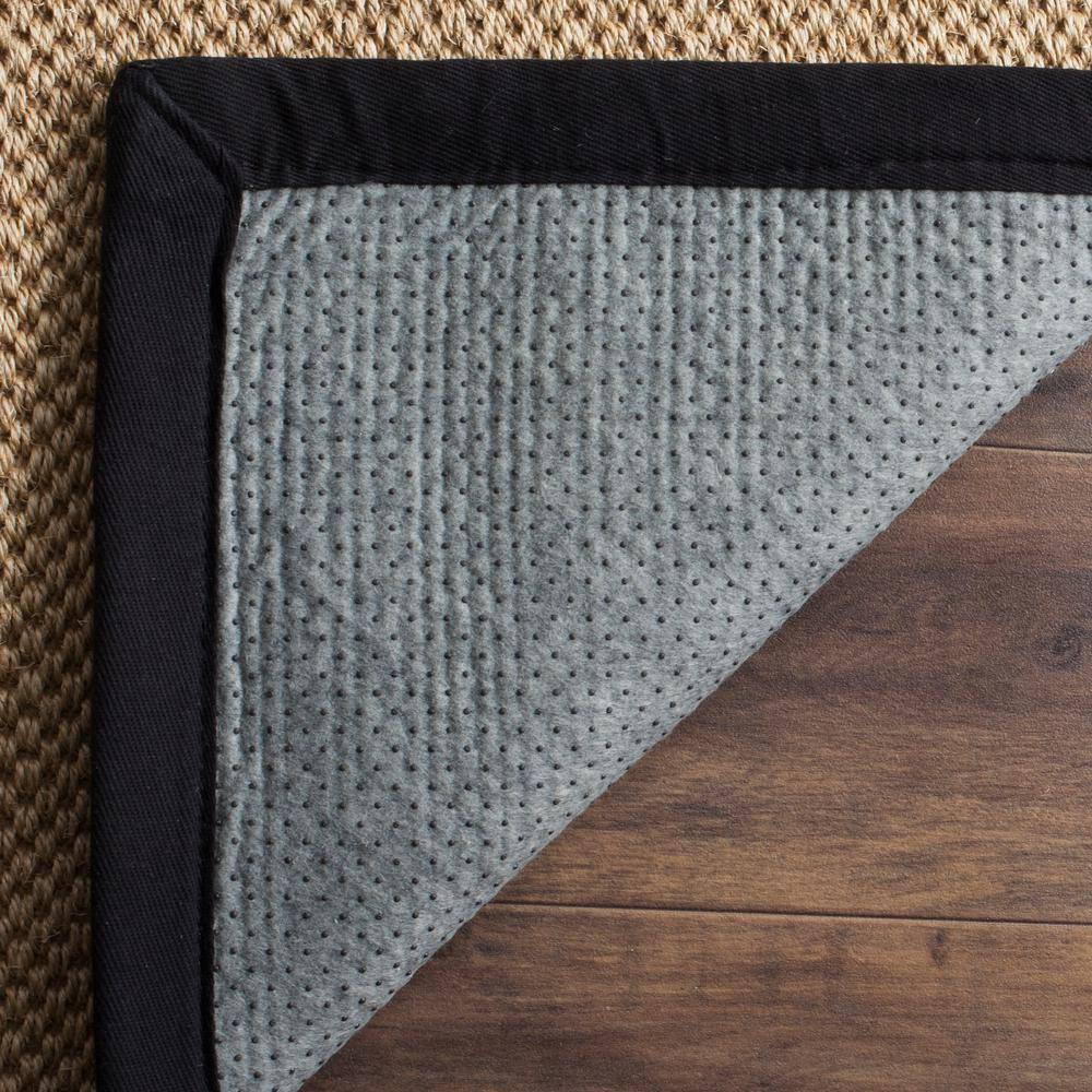 Maize and Black Hand-Knotted Sisal Area Rug, 4' x 6'