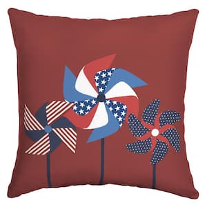 16 in. x 16 in. Pinwheel Square Outdoor Throw pillow