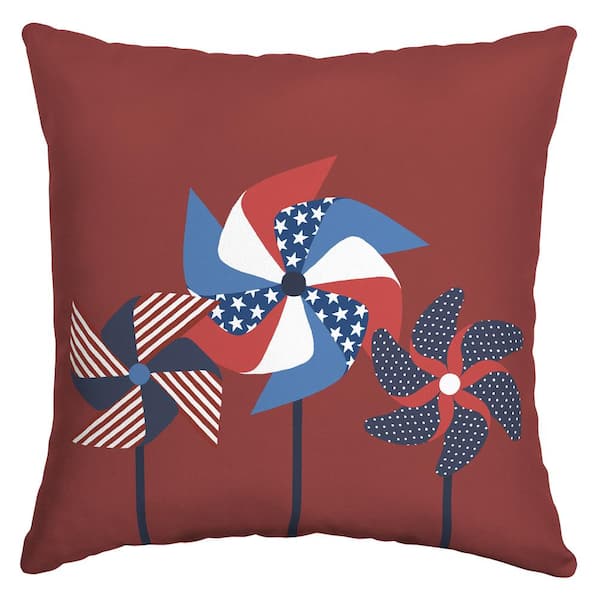 PRIVATE BRAND UNBRANDED 16 in. x 16 in. Pinwheel Square Outdoor Throw pillow