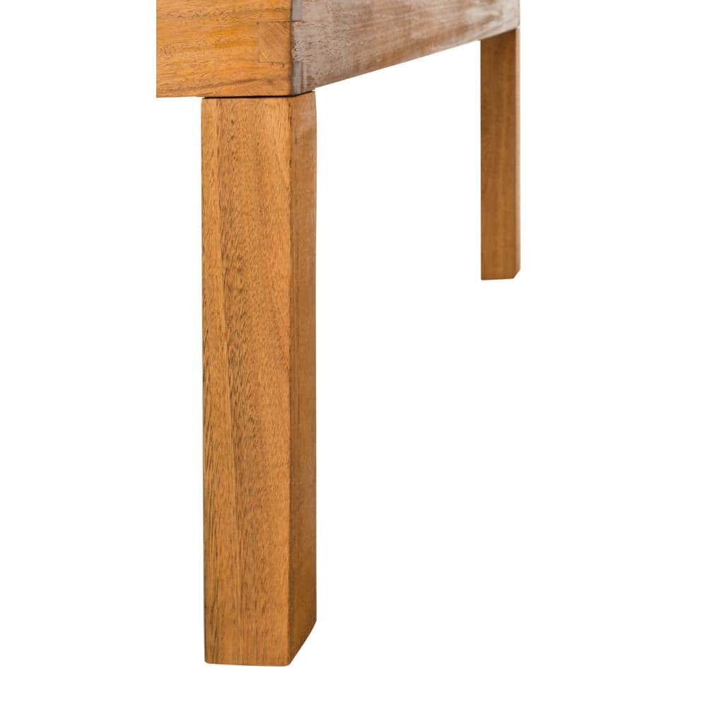 Natural Wood 3-Piece Rectangular Dining Set with Benches