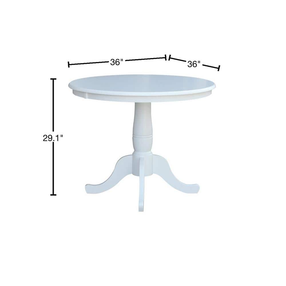 Cottage Charm White Solid Wood 38" Round Dining Table