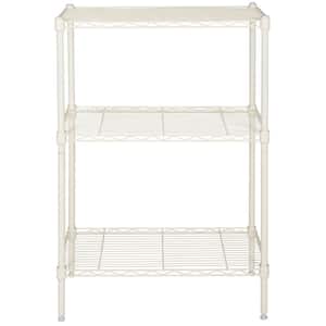 Ivory 3-Tier Carbon Steel Wire Shelving Unit (23 in. W x 35 in. H x 13 in. D)
