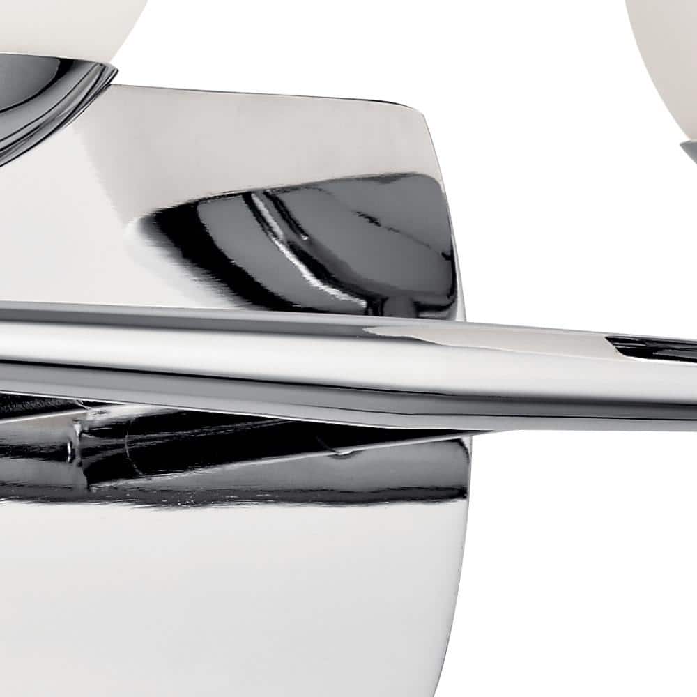 Jasper 16.5'' Chrome and White Globe Vanity Light
