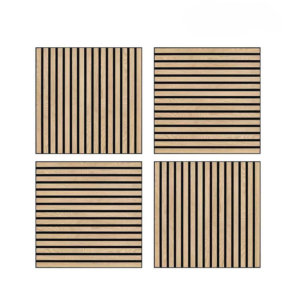 White Oak 0.66 in. x 1.96 ft. x 1.96 ft. Natural Wood Veneer MDF Acoustic W