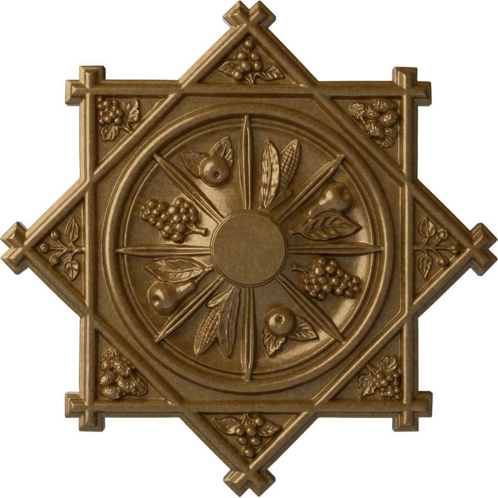 Hand-Painted Pale Gold Urethane Ceiling Medallion, 38.25"