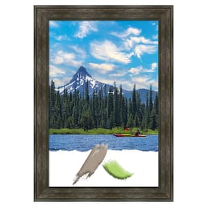 Size 24 in. x 36 in. Rail Rustic Char Picture Frame Opening