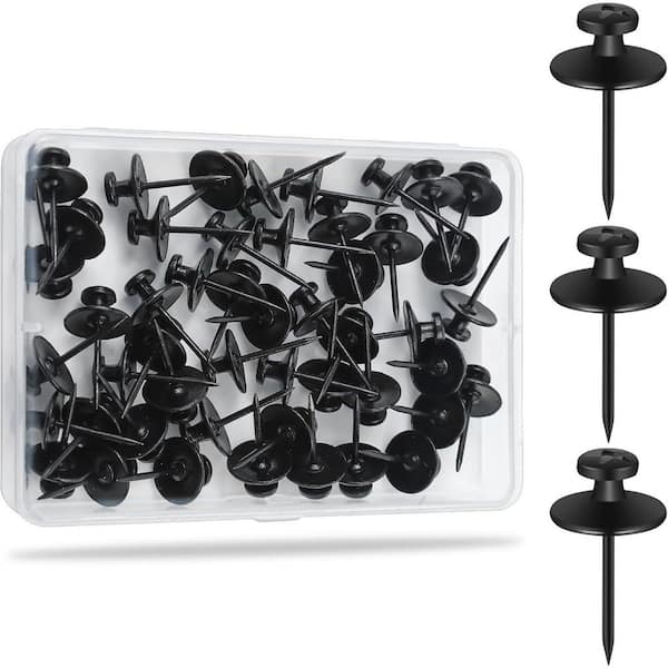 Black Double Headed Picture Hanging Nails Kit 60-Pieces for Renter Friendly Decor and Art Display