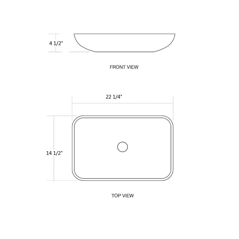 Matte Black Rectangular Glass Vessel Sink with Faucet and Drain
